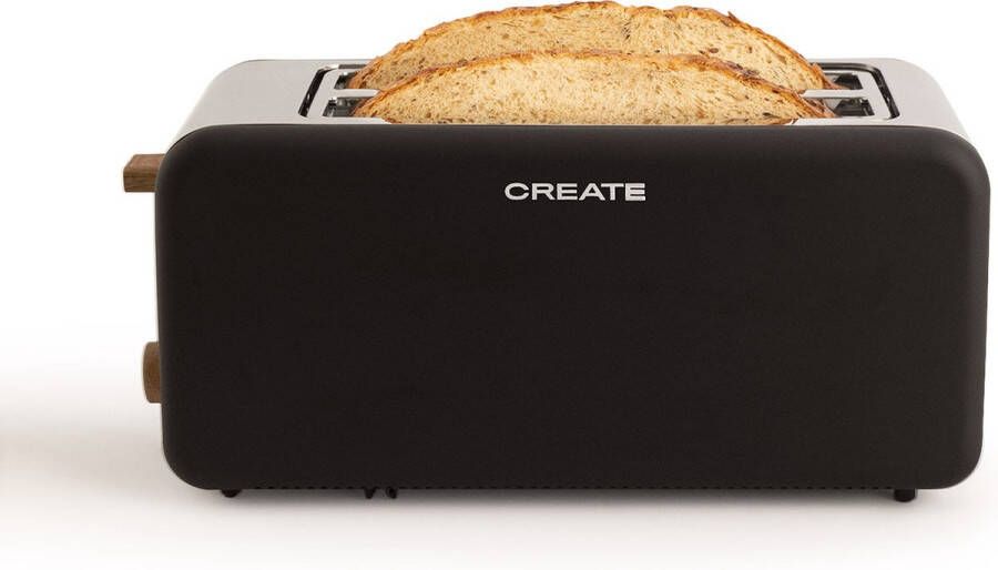 Create Broodrooster voor breed brood- Zwart Voor Brede Plakken 6 niveaus Functies 1500W TOAST RETRO XL - Foto 1