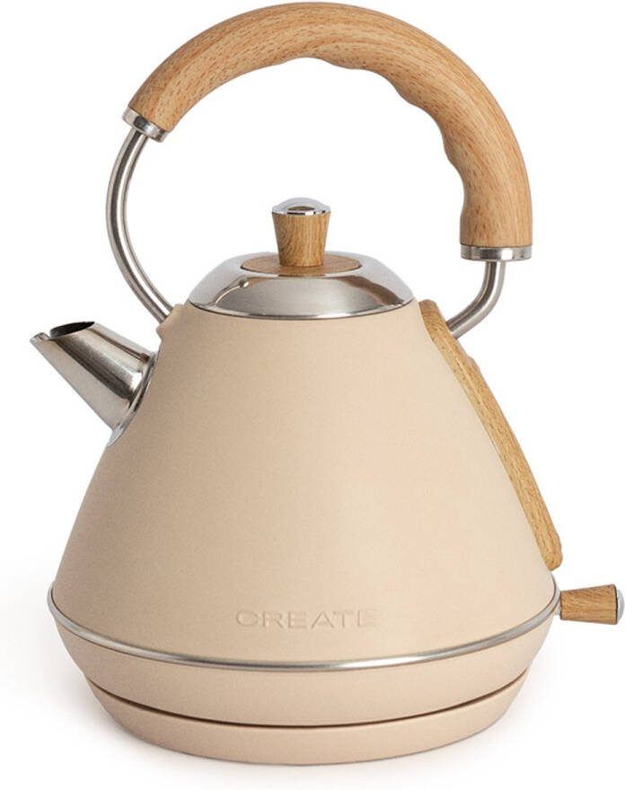 Create Waterkoker Retro 1200 Watt 1 Liter RVS BPA vrij Elektrisch Antikalk Kettle Retro M