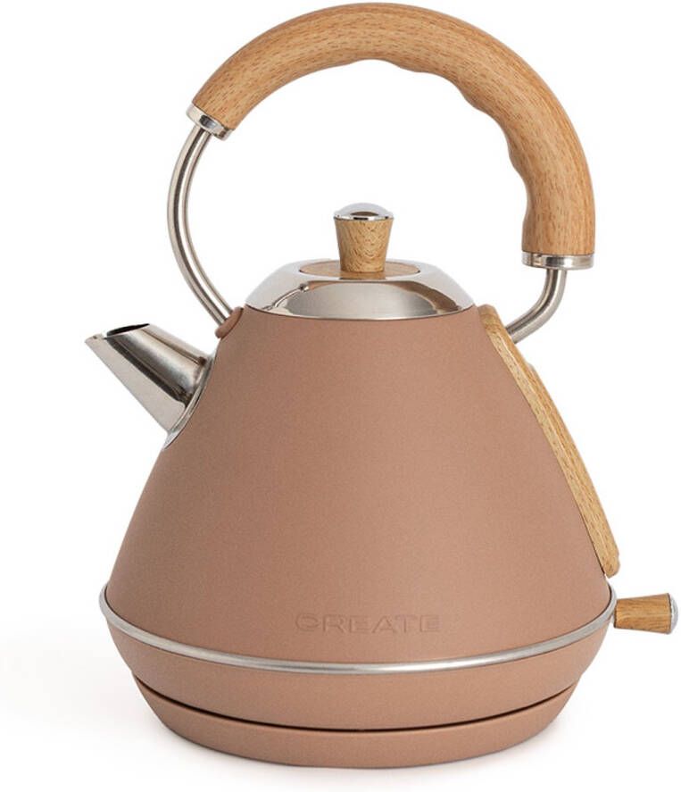 ‎CREATE Waterkoker Retro 1200 Watt 1 Liter RVS BPA vrij Elektrisch Mokka Kettle Retro M