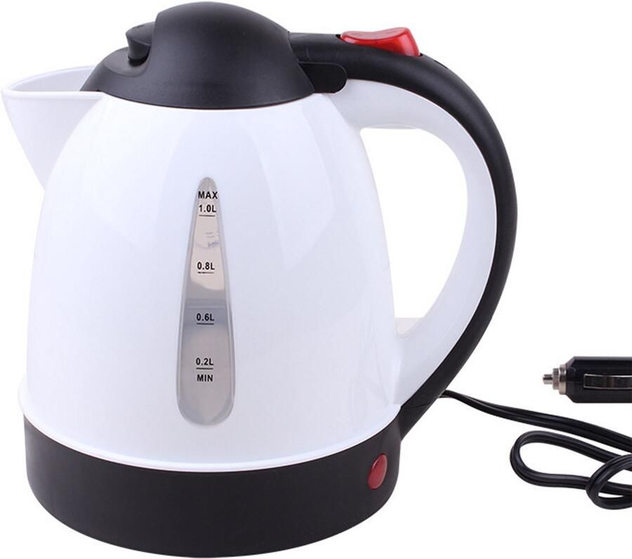 Creatorally Draagbare elektrische waterkoker voor in de auto 1000 ml geschikt voor roadtrips sigarettenaansteker auto vrachtwagen verwarmd water thee en koffie waterkoker met automatische uitschakeling 150 W
