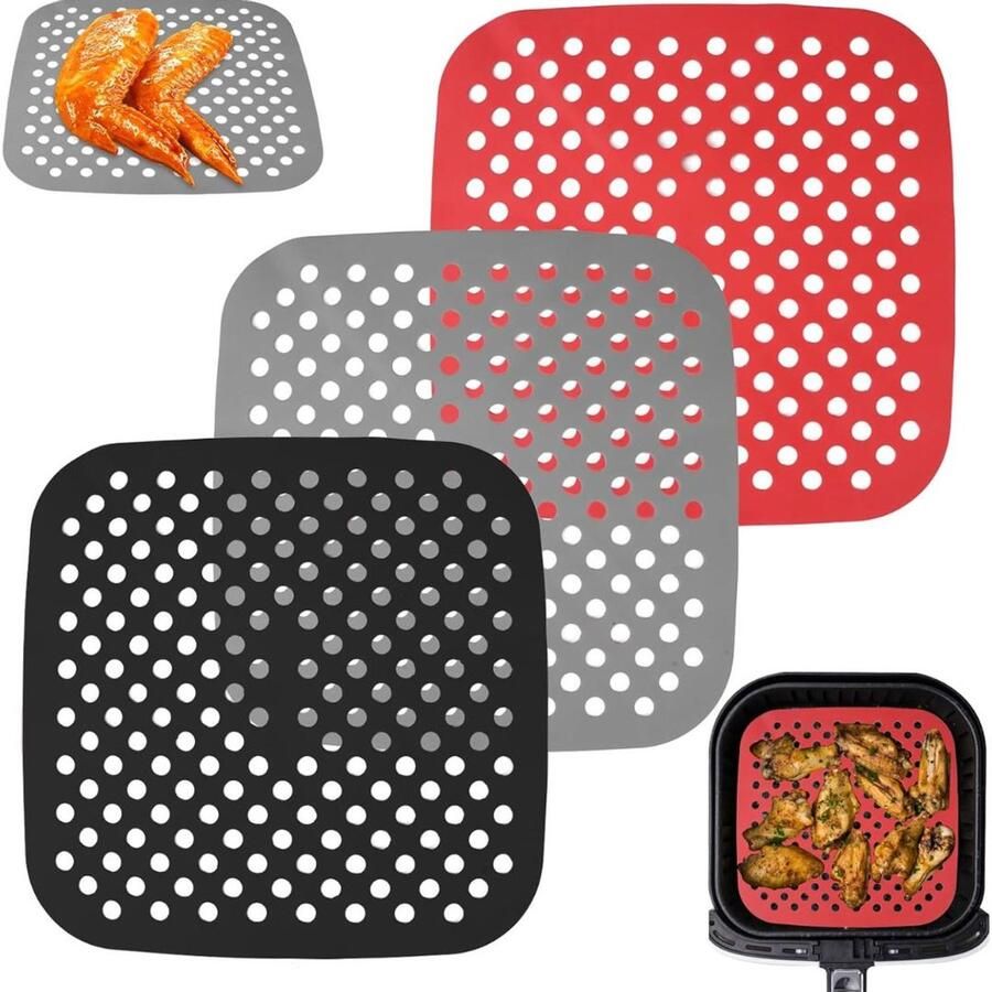 CRLYN Airfryer Accessoires Siliconen Bakje Bakpapier Multikleur