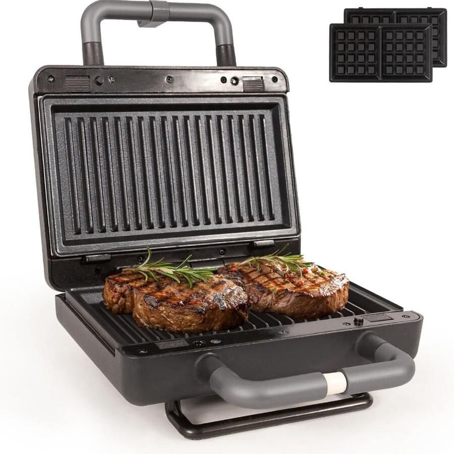 CRLYN Elektrische Grill Contactgrill Panini Snelle Maaltijden Dubbele Grill Oppervlak