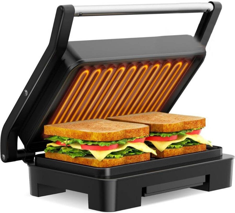 CRLYN Tosti Apparaat Panini Grill Contactgrill Zwart