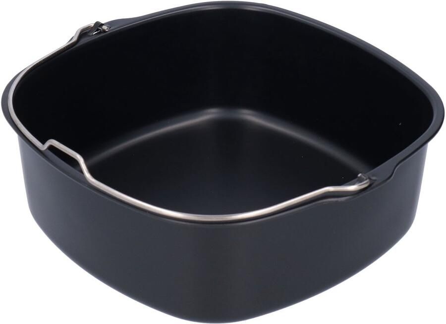 Cuhostki 1 Stuk Airfryer Mandje Vierkant Zwart Koolstofstaal Bakken Braden Frietjes