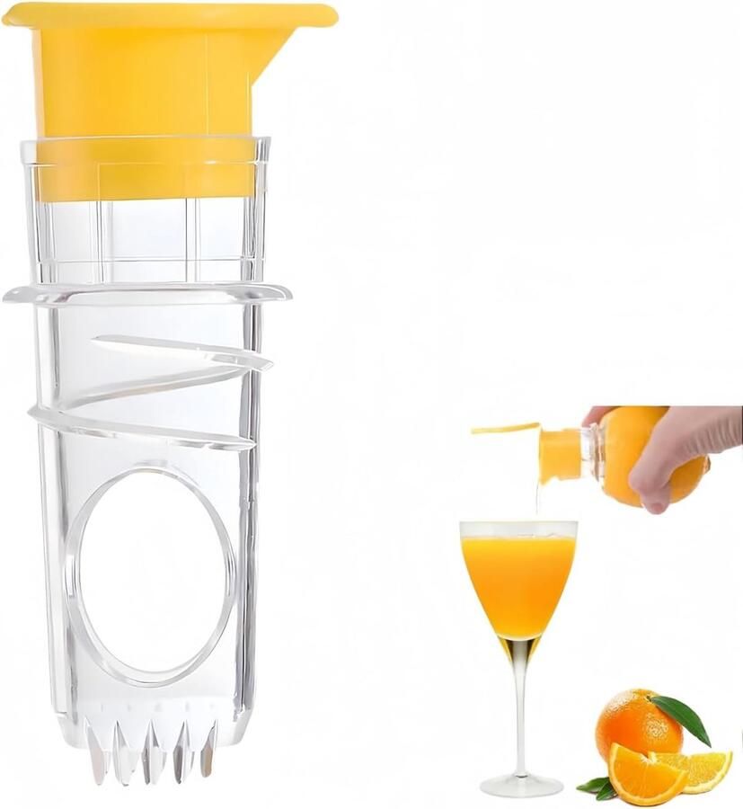 Cuhostki 1-Stuk Citruspers Limoenpers Oranjepers Handmatige Persapparaat Voor Fruit Geel Mini Draaiend En Zeef Functie