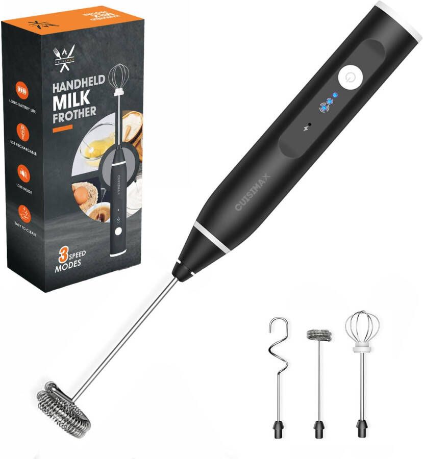 Cuisimax Elektrische Melkopschuimer met 3 Standen USB A Oplaadbaar Melk Opschuimer Handmatig Melkklopper Melkschuimer Matcha klopper - Foto 2