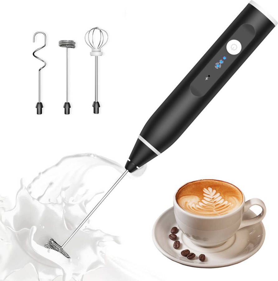 Cuisimax Elektrische Melkopschuimer met 3 Standen USB A Oplaadbaar Melk Opschuimer Handmatig Melkklopper Melkschuimer Matcha klopper