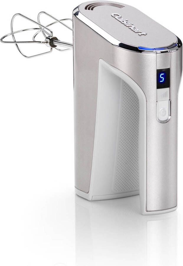 Cuisinart Cordless Power Hand Mixer Draadloze Handmixer RHM100E RVS Gardes 5 snelheden 20min draadloos gebruik Frosted Pearl