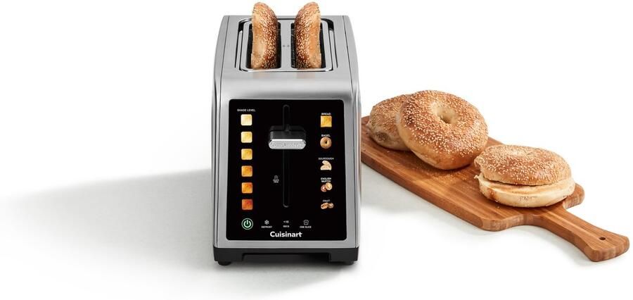 Cuisinart Broodrooster met Touchscreen 2 Sneden Broodrooster met Grote Sleuven RVS Broodrooster met 6 Bruin Instellingen High-Lift en Ontdooifunctie