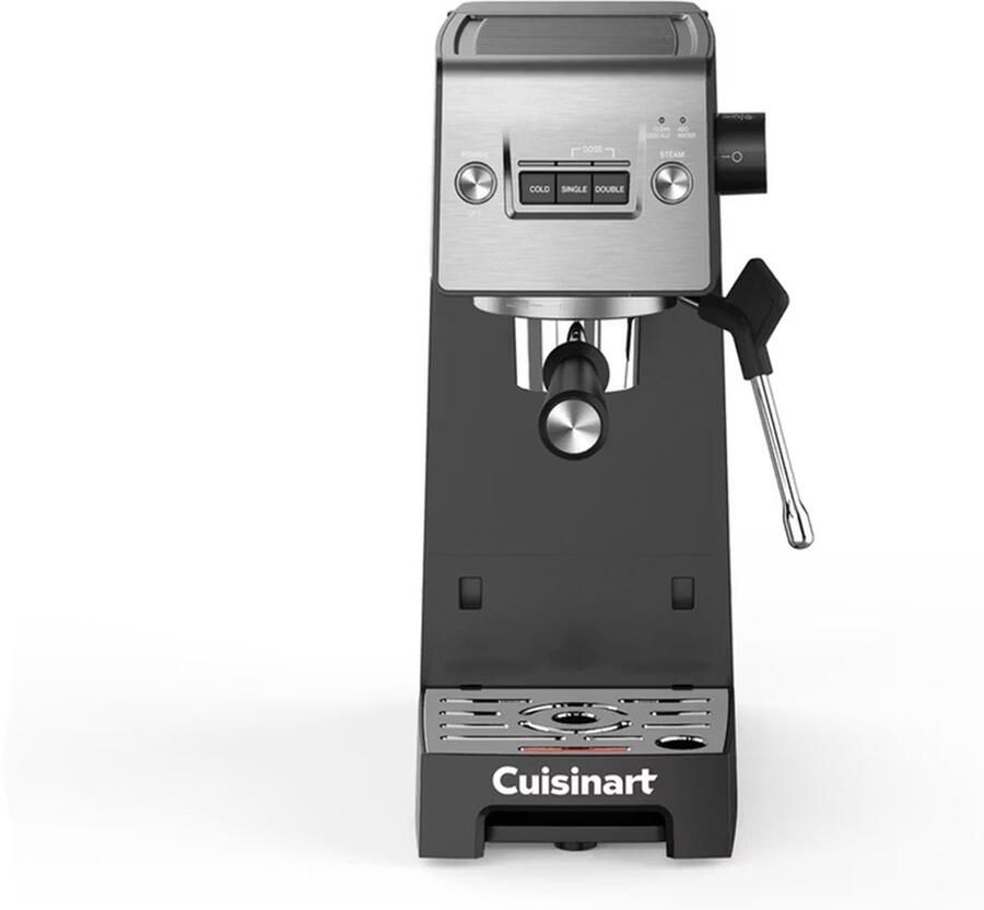 Cuisinart Espresso Bar Slim EM160E – Espressomachine – 15 bar – Stoompijp – Cold Brew – Zilver
