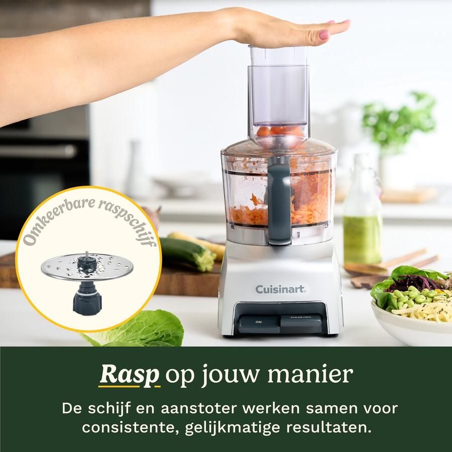 Cuisinart FlexPrep Foodprocessor 1 L RVS Mes Omkeerbare Schaafschijf Inclusief Klopmes 300 W Zilver