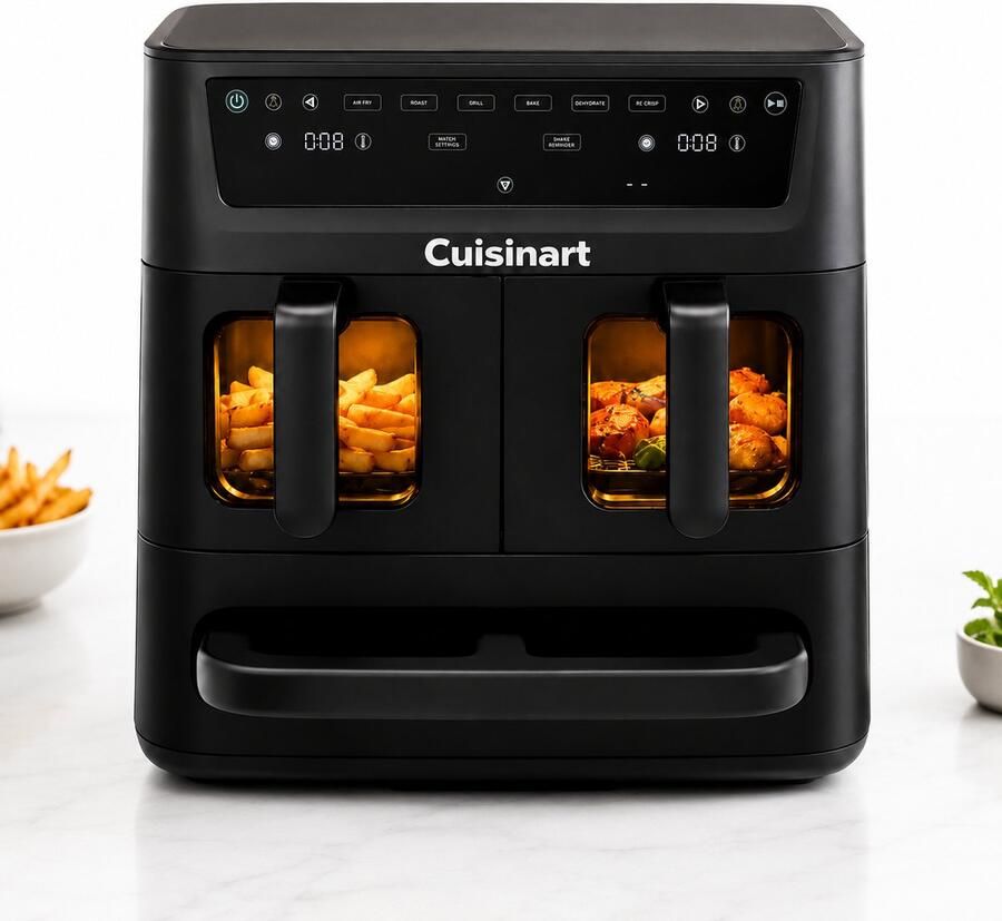 Cuisinart Tri Zone 13 6 L Airfryer & Oven 3 zones Heteluchtfriteuse (2x4 3 L + 5 L) 9 functies Sync Cooking PFAS-vrije keramische coating 2520 – 3000W Zwart