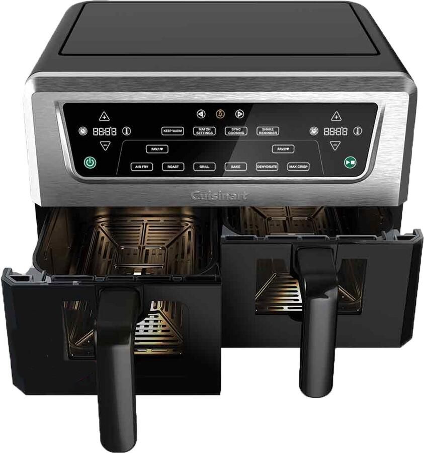 Cuisinart XXL Dual-Zone Airfryer Heteluchtfriteuse 2x5 2 2400W 7 programma's PFAS-vrije keramische coating 2 manden voor tot 12 porties Zwart - Foto 2