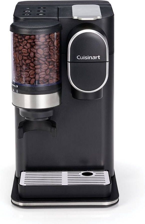 Cuisinart Single Serve Koffiezetapparaat Filterkoffie Ingebouwde RVS koffiemolen 3 kopgroottes Herbruikbare filterpod Zwart