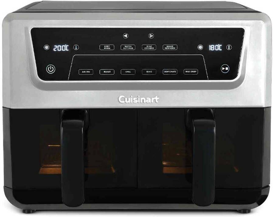 Cuisinart XXL Dual-Zone Airfryer 10 4L 2 Mandjes 7 Kookfuncties Kijkvenster PFAS-vrij RVS