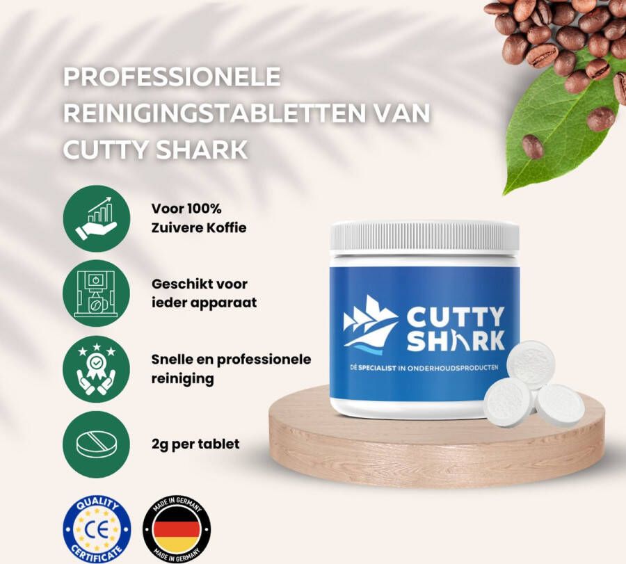 Cutty Shark 200x Reinigingstabletten – 2 0g per tablet – Universeel voor Koffiemachines Geschikt voor Jura Philips Siemens Saeco Miele Grondige Reiniging & Verwijdert Koffieolie