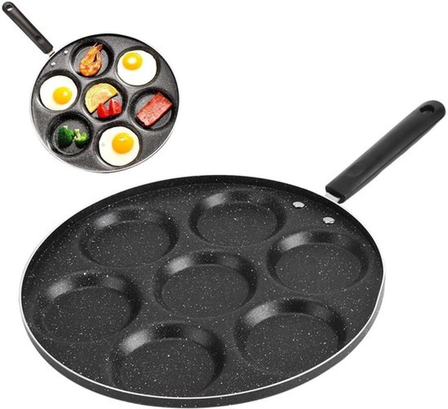 Dailygoods- Eierpan 7 Kop Gelijkmatig Maifan Antiaanbaklaag