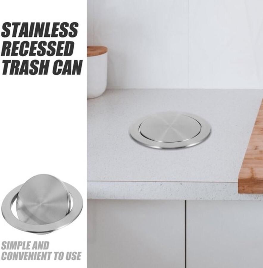 Dailygoods- Klapdeksel Inbouwdesign Inbouwdeksel met klap roestvrij staal dailygoods