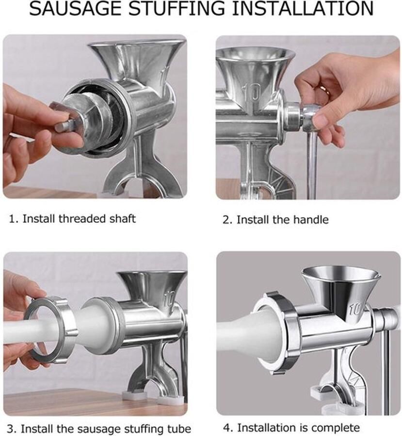 Dailygoods- Vleesmolen Aluminium Handmatige Worstmaker