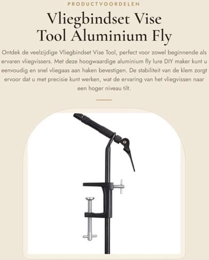 Dailygoods- Vliegbindset Aluminium Vissen Vliegbindset Vise Tool