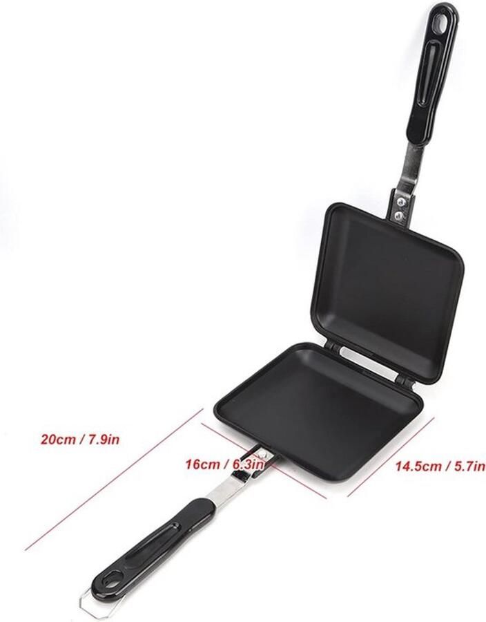 Dailygoody Sandwichpan Dubbelzijdige braadpan Anti-aanbaklaag