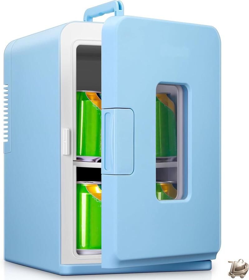 Dailysimple 2 in 1 Mini Koelkast 15L Compacte Koelkast met Koel en Verwarmfunctie Draagbare Mini Fridge DC en AC Kleine Koelkast voor Auto Kamer en Kantoor Stille Energiezuinige Cosmetica en Dranken Koelkast Mini Koelkast Mini Koelkasten Voor Drinken
