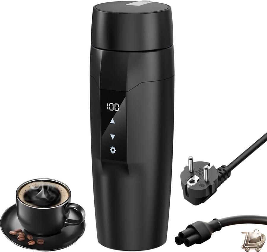 Dailysimple Draagbare Elektrische Waterkoker 350 ml Mini Reis Waterkoker met 304 RVS Binnenkant 40-100°C Instelbare Temperatuur 300W Snelkokende Verwarmingsbeker Lekvrij Ontwerp Droogkookbeveiliging en Oververhittingsbescherming