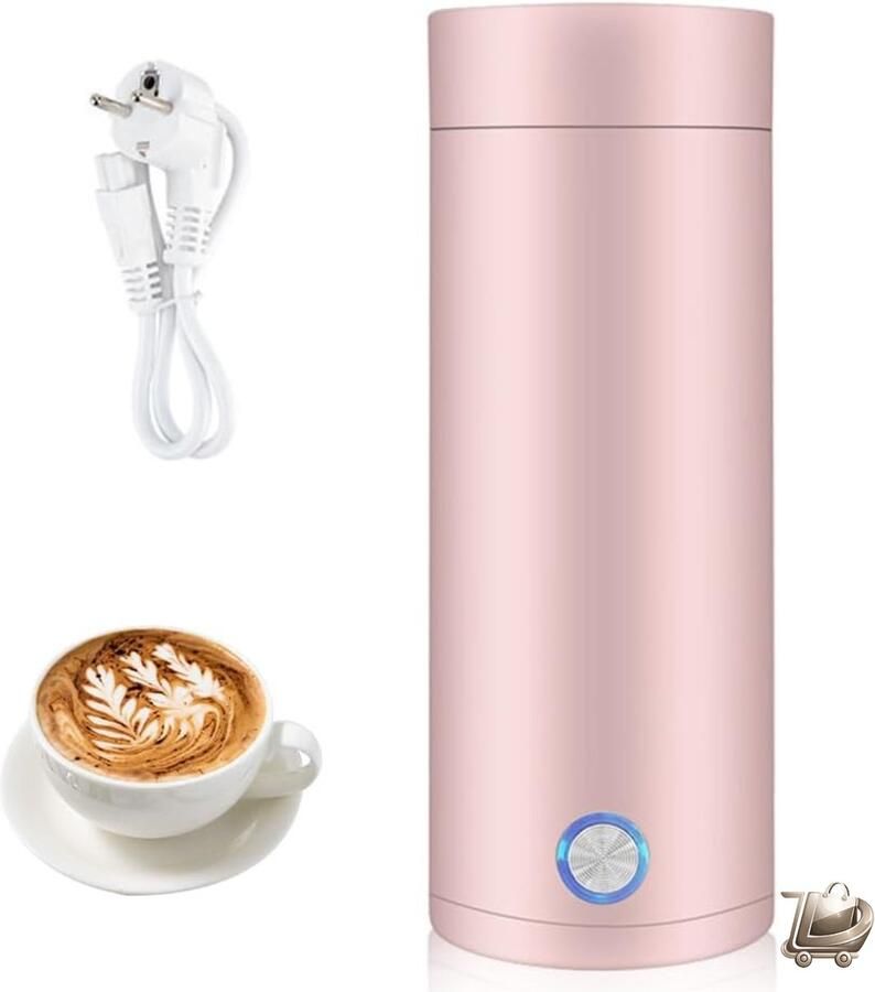 Dailysimple Draagbare Mini Waterkoker 3-in-1 Elektrische Waterkoker 304 RVS Binnenkant 5 Minuten Snel Koken Compacte Reis Waterkoker voor Koffie en Thee Roze