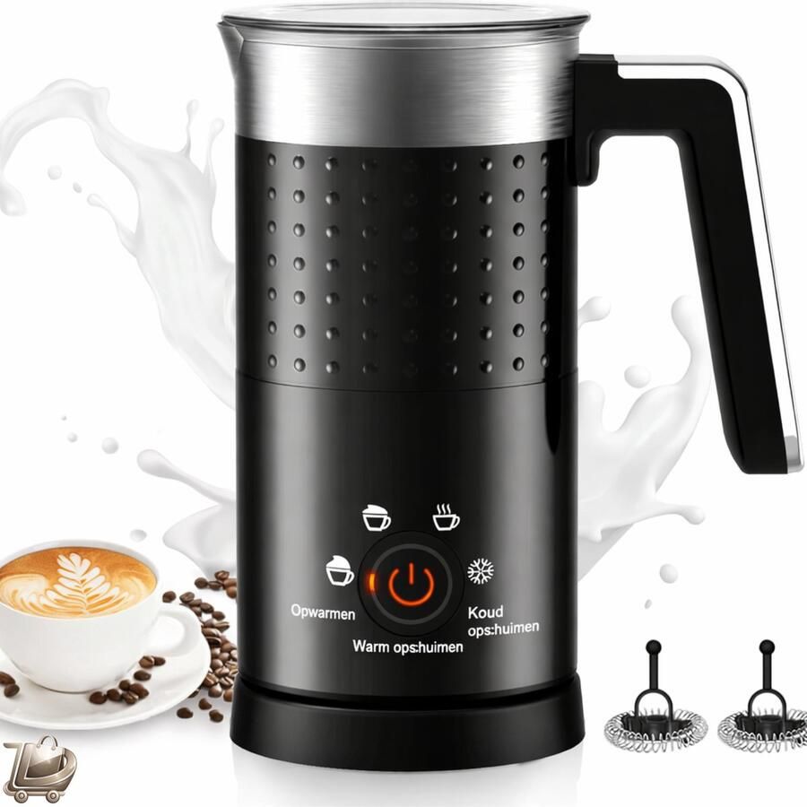 Dailysimple Elektrische Melkopschuimer 4 in 1 300 ml Grote Inhoud Stil & Snel Heet en Koud Melkschuim Voor Chocolademelk Latte Cappuccino en Macchiato