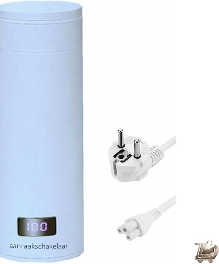 Dailysimple Elektrische Waterkoker Draagbare Reiskop 0 38L Digitale Display Blauw Snel Koken Ideaal voor Reizen en Studentenhuis Mini Elektrische Ketel