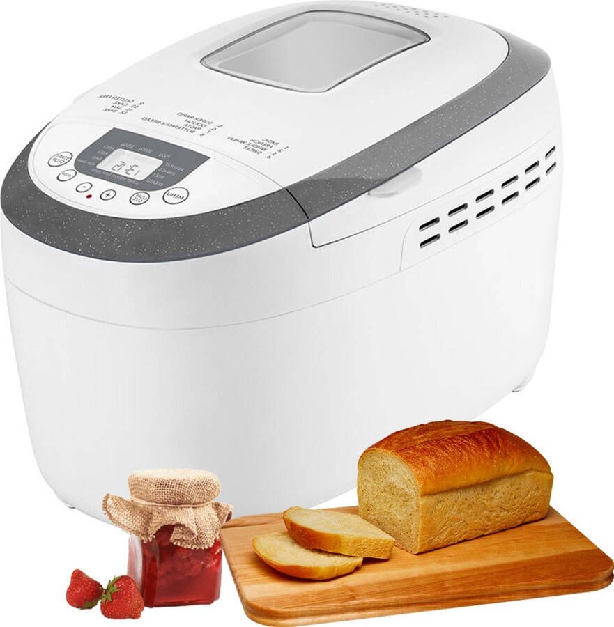 DailySupplies Broodbakmachine met 19 Programma's en Timer Broodmachine Broodbakmachines Voor Broodmix 100Gram Zilver