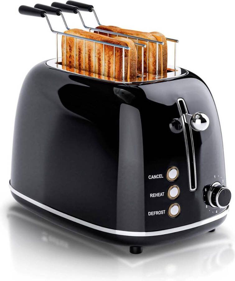 DailySupplies Broodrooster met Tostiklemmen Toaster Broodroosters Zwart