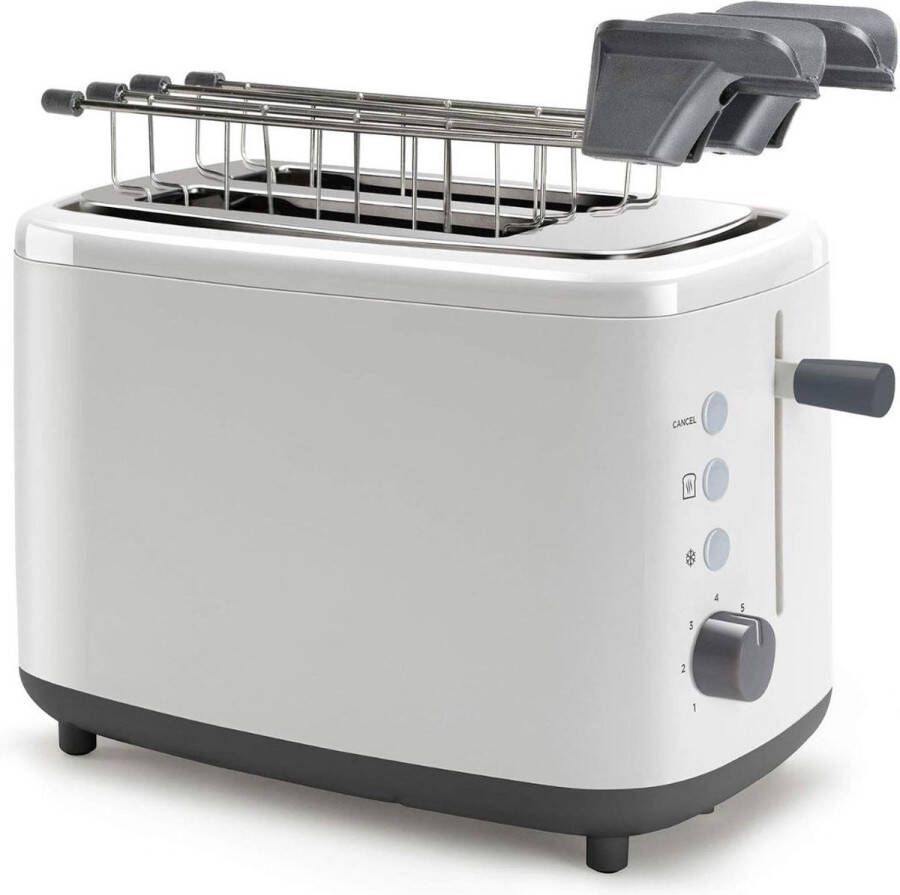 DailySupplies Broodrooster met Tostiklemmen Toaster Broodroosters Wit