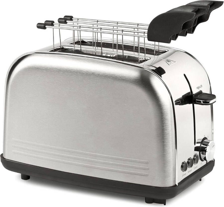 DailySupplies Broodrooster met Tostiklemmen Toaster Broodroosters Zilver
