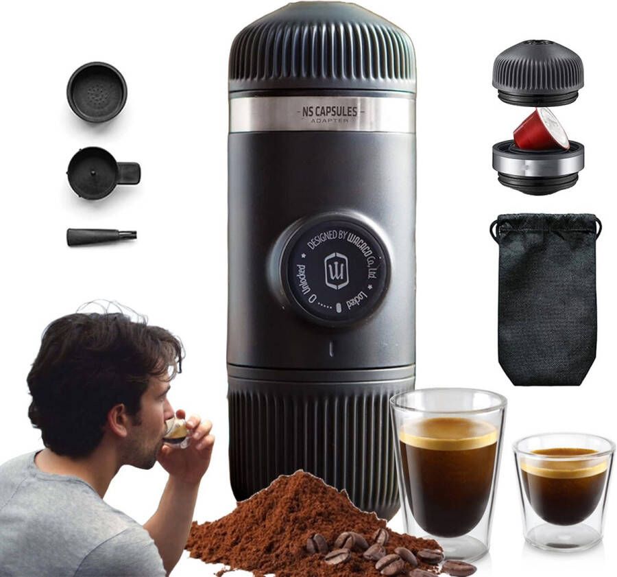 DailySupplies Draagbare Koffiemachine Koffiezetapparaat Auto Compact Zwart - Foto 2