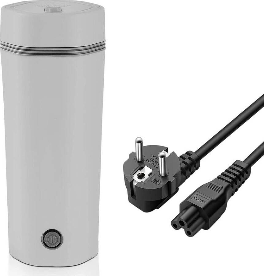 MKSS Mini Waterkoker Reiswaterkoker Draagbare Waterkoker Camping Wit met Grijs