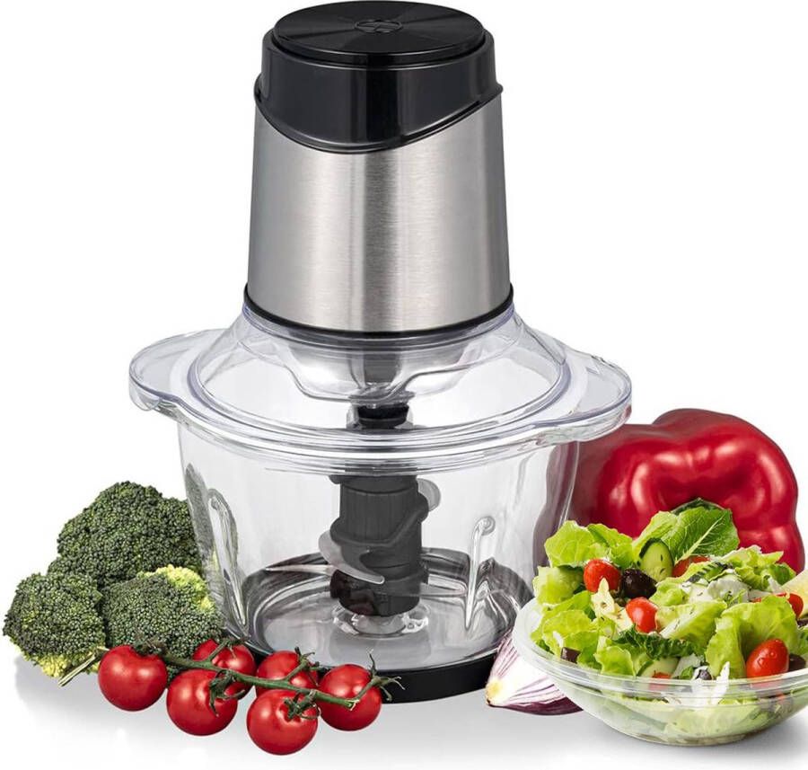 DailySupplies Elektrische Groentesnijder Multifunctioneel Vleesmolen Gehaktmolen Uiensnijder Zilver - Foto 3