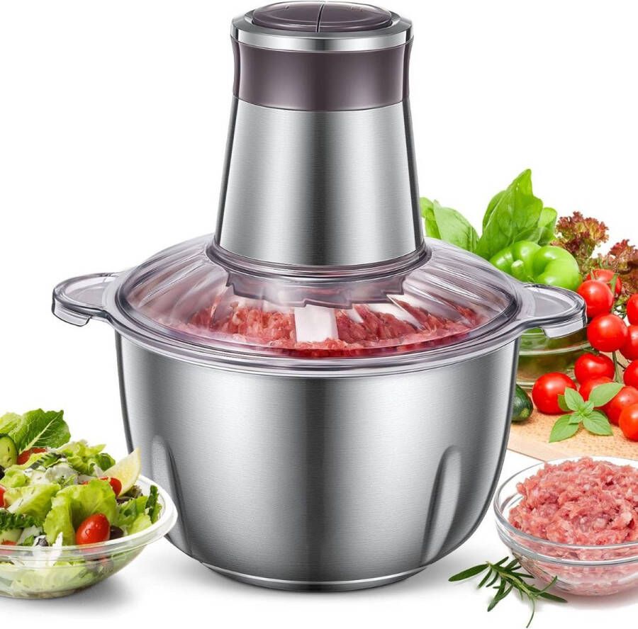 DailySupplies Elektrische Groentesnijder Multifunctioneel Vleesmolen Gehaktmolen Uiensnijder Zilver