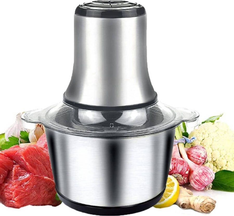 MKSS Foodprocessor Elektrische Groentesnijder Multifunctioneel Vleesmolen Gehaktmolen RVS Top Kwaliteit Zilver