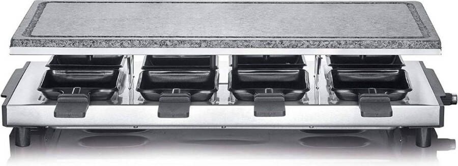 DailySupplies Gourmetstellen Raclette Teppanyaki Bakplaat Zwart en Zilver