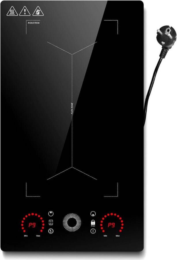 DailySupplies Inductie Kookplaat Vrijstaand Elektrische Kookplaat 2 Pits Keramische Zwart