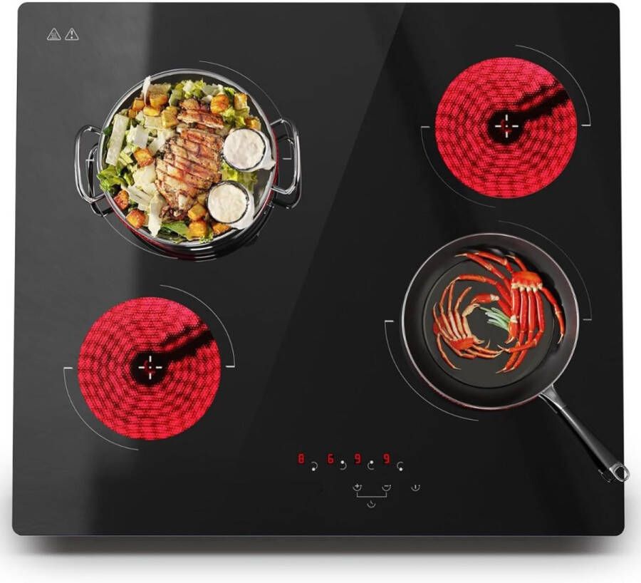 DailySupplies MRKK Inductie Kookplaat Vrijstaand Elektrische Kookplaat 4 Pits Zwart
