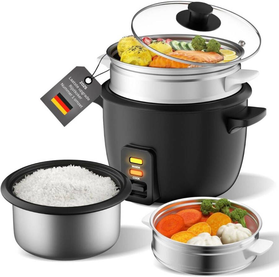 DailySupplies Rijstkoker met Stomer Multicooker Warmhoudfunctie Zwart