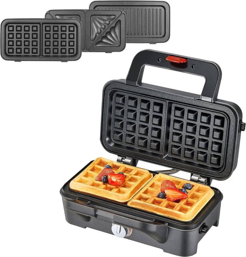 DailySupplies Dailysuppliess Contactgrill Tosti Apparaat Tosti-ijzers Panini Grill Zwart