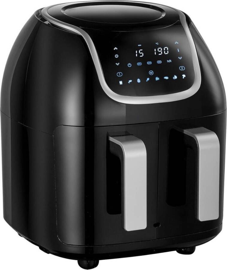 Dailysuppliess Dubbele Airfryer XXXL Duo Heteluchtfriteuse Geschikt voor Accessoires Zwart