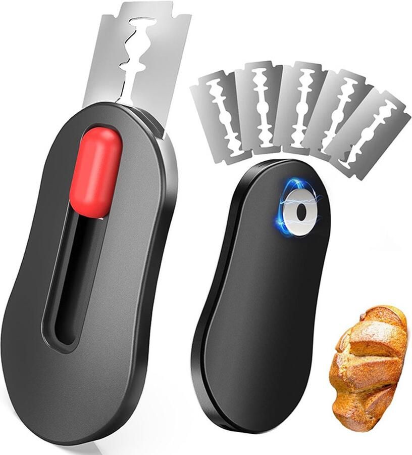 Daity 1-pack Broodsnijmachine Zuurdesemsnijmachine Inclusief 5 messen zwart