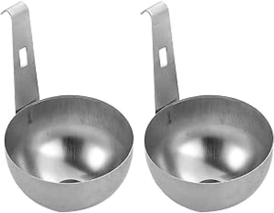 Daity Hangende gepocheerde eierkoker van roestvrij staal 2 gepocheerde eierdopjes voor eenvoudig koken gepocheerde eierpot