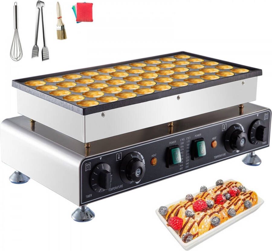 Dakta 50st Elektrische Nederlandse Pannenkoekenbakker Maker IJzer Bakker Keuken Poffertjes
