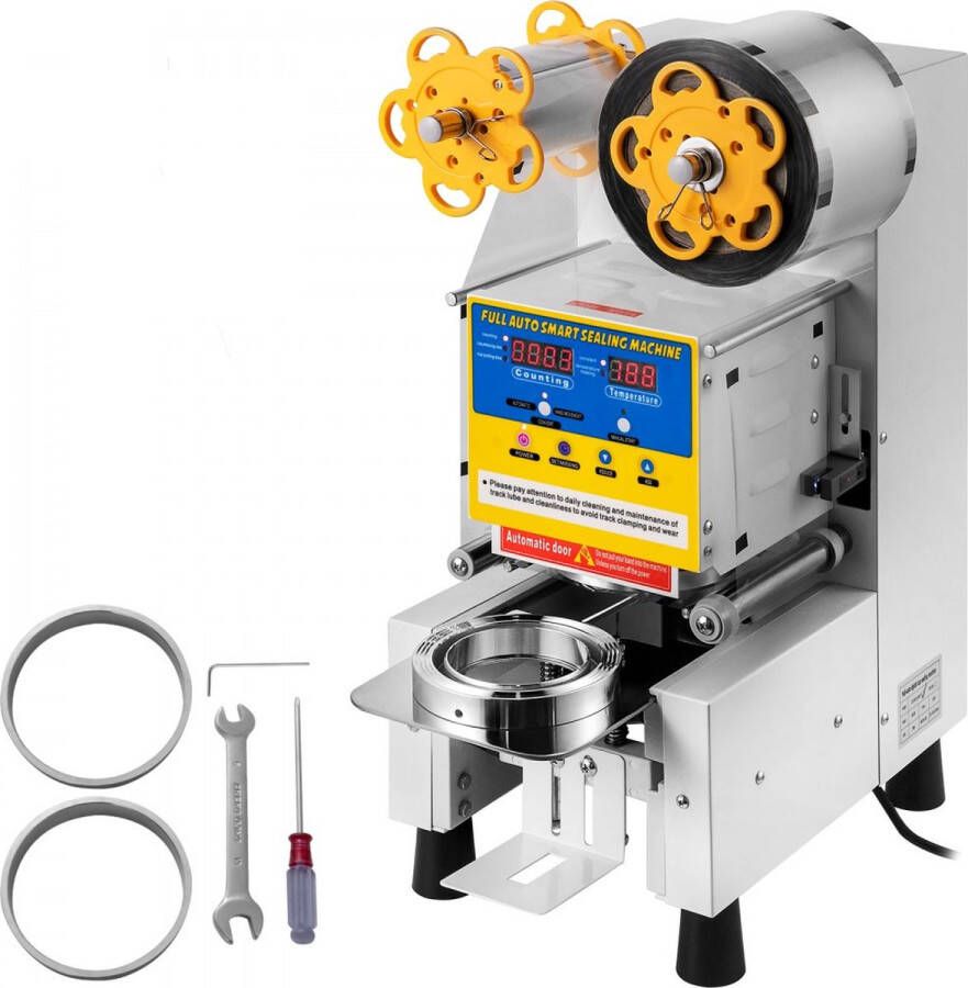 Dakta Commerciële Automatische Cup Sealing Machine Sealer Voor Melkthee 90 95mm Bubble Theekop Sealer 220V 450W Cups Uur Voor Koffie Melk Theekop Smoothies Sealer Hoogte Afdichtbeker 10-200mm