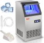Dakta Commerciële ijsblokjesmachine ijsmachine 45 kg 24 uur lichte ijsblokjesmachine 12 5 kg ijsopslagcapaciteit 45 stuks ijsblokjes roestvrijstalen ijsblokjesmachine inclusief waterfilter en ijsschep - Thumbnail 3